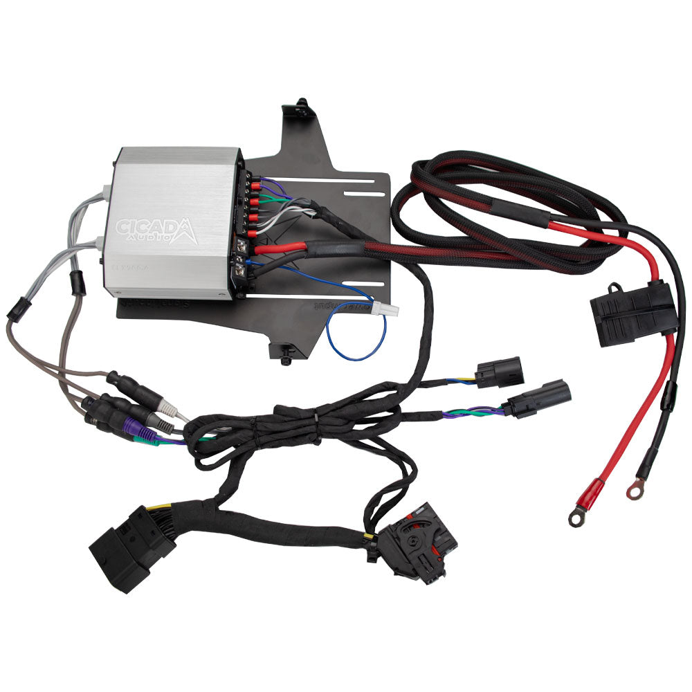 Cicada Audio FLX700.4 Amplifier With Plug & Play Wiring for Select 2014-2025 Harley Davidson Motorcycles