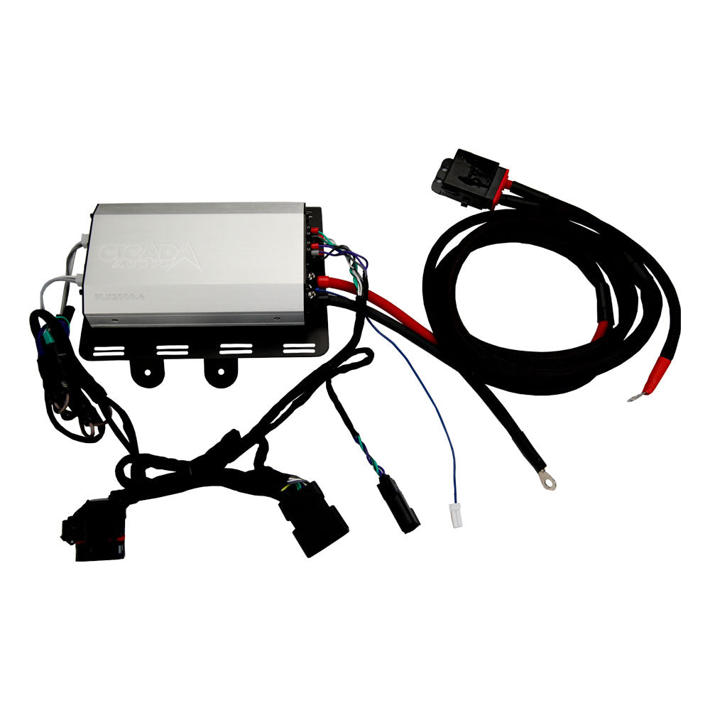 Cicada Audio FLX2000.4 Amplifier With Plug & Play Wiring for Select 2014-2023 Harley Davidson® Motorcycles