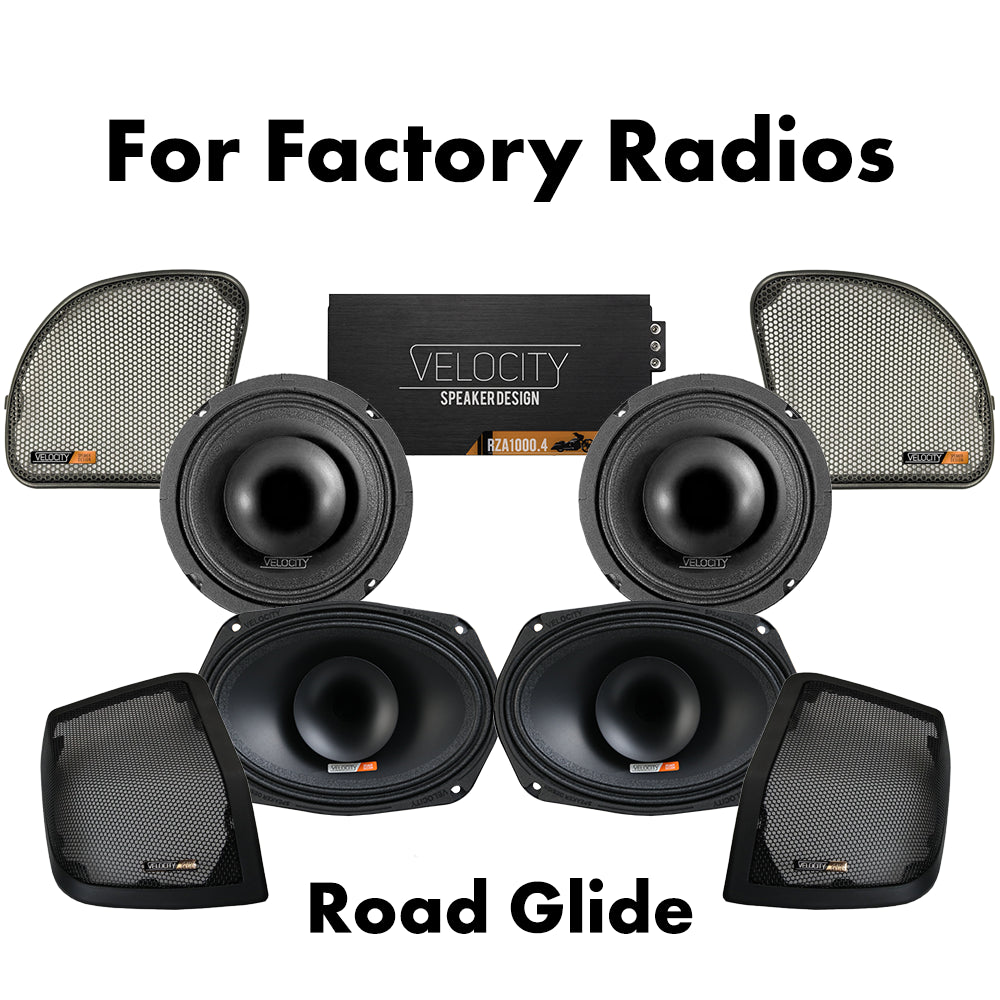 Velocity Stage 4 Plug & Play Amp and Speaker Package For 2015-2023 Harley Davidson® Road Glide and Road Glide Specials with Factory Radio