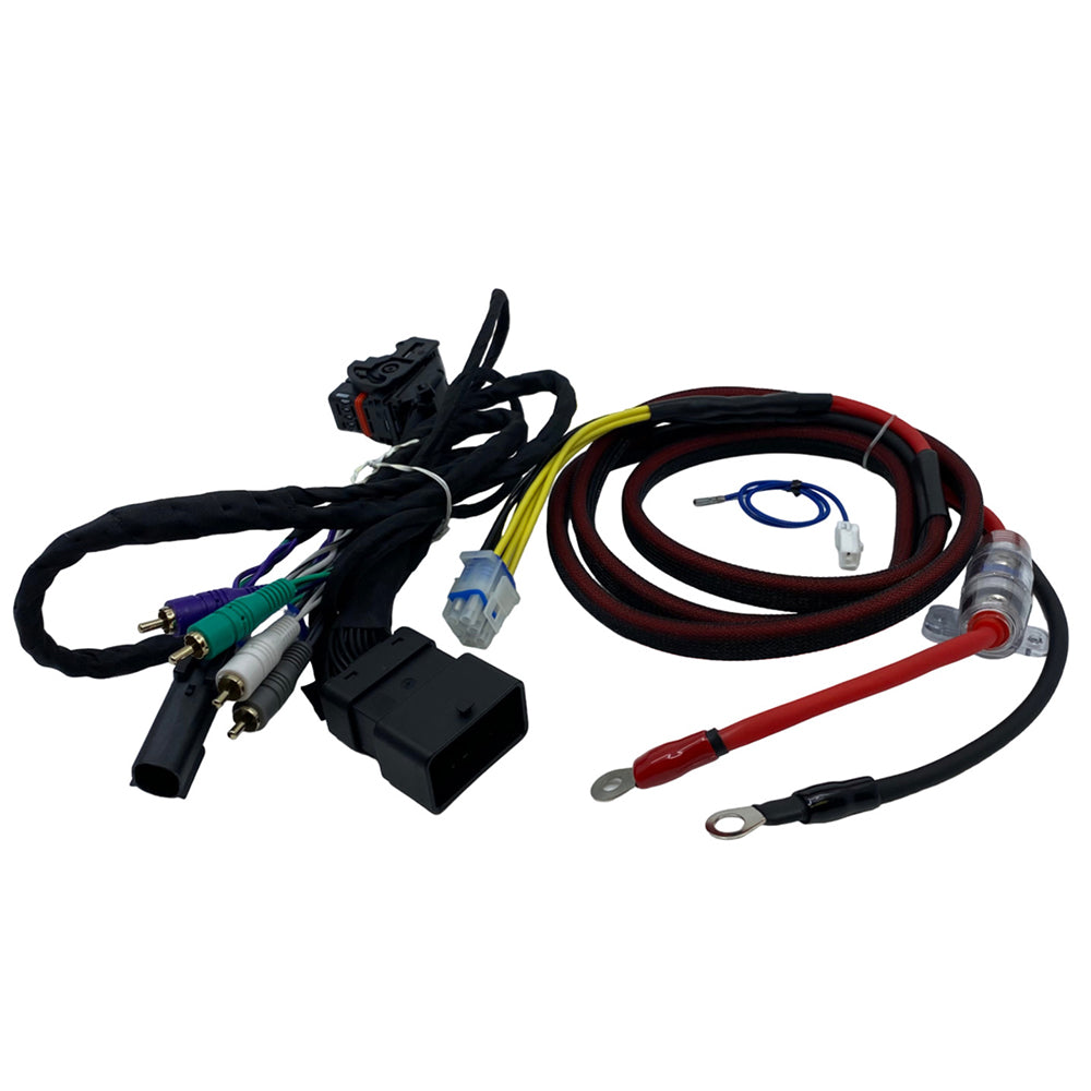 Hertz HSP1 Plug & Play Front Speaker Kit with SP4.900 amp & SX 165 NEO 6.5” Coax Speakers and HTHP14 T-Power Harness for 2014-2023 Harley Davidson® Motorcycles