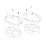 American Hard Bag ( IP-14-5X7-6X9 V2 ) 5x7" to 6x9" Speaker Adapter Kit For 2014-2023 Harley Davidson® Touring Models with Saddlebag Lids ( IP 14 5X7 6X9 V2 )