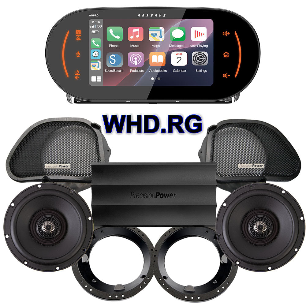 Precision Power Stage 2 Plug & Play Amp And Speaker Package With Soundstream Reserve WHD.RG Radio For 1998-2013 Harley Davidson® Road Glide