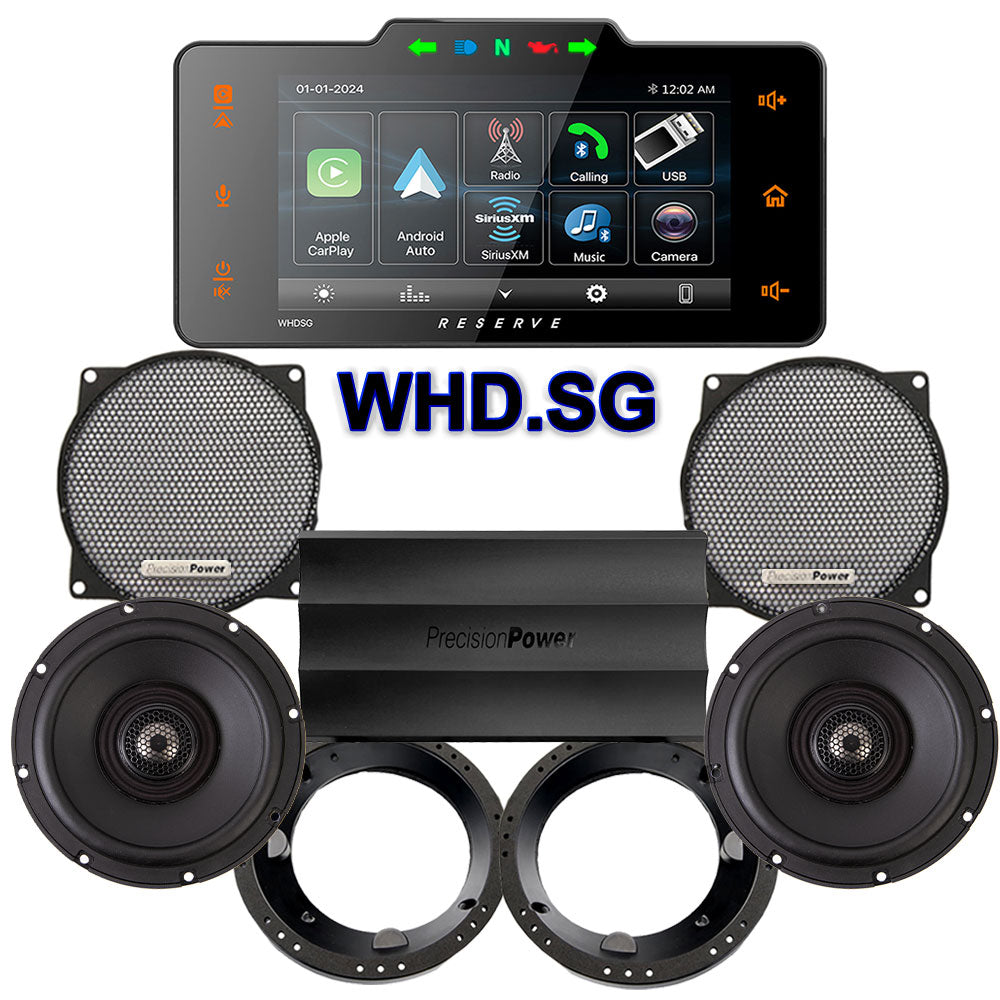 Precision Power Stage 2 Plug & Play Amp And Speaker Package With Soundstream Reserve WHD.SG Radio For 1998-2013 Harley Davidson® Street Glide, Electra Glide, And Ultra