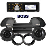 Precision Power HT Stage 2 Plug & Play Amp And Speaker Package With Boss Elite BEHDIN98 Radio For 1998-2013 Harley Davidson® Road Glide