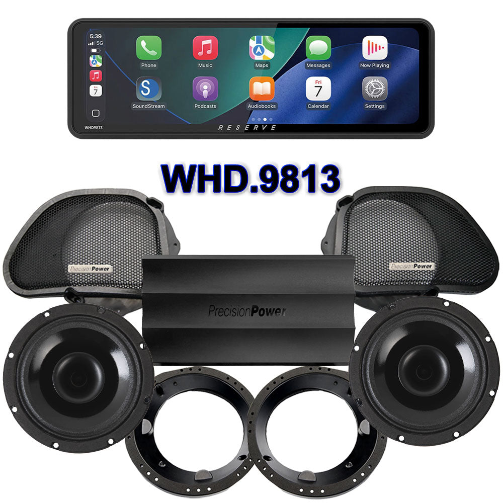 Precision Power HT Stage 2 Plug & Play Amp And Speaker Package With Soundstream Reserve WHD.9813 Radio For 1998-2013 Harley Davidson® Road Glide