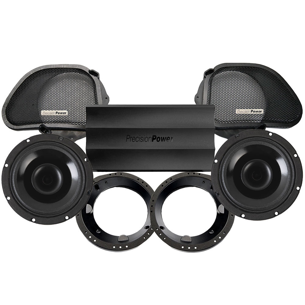 Precision Power HT Stage 2 Plug & Play Amp And Speaker Package For 1996-2013 Harley Davidson® Road Glide for Existing Soundstream Reserve, Aquatic-AV, and Boss Radios
