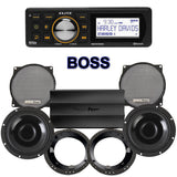 Precision Power HT Stage 2 Plug & Play Amp And Speaker Package With Boss Elite BEHDIN98 Radio For 1998-2013 Harley Davidson® Street Glide, Electra Glide, And Ultra