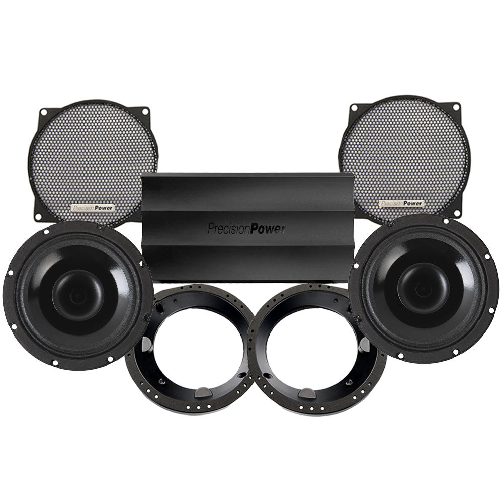 Precision Power HT Stage 2 Plug & Play Amp And Speaker Package For 1996-2013 Harley Davidson® Street Glide, Electra Glide, And Ultra for Existing Soundstream Reserve, Aquatic-AV, and Boss Radios