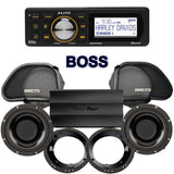 Precision Power HTW Stage 2 Plug & Play Amp And Speaker Package With Boss Elite BEHDIN98 Radio For 1998-2013 Harley Davidson® Road Glide