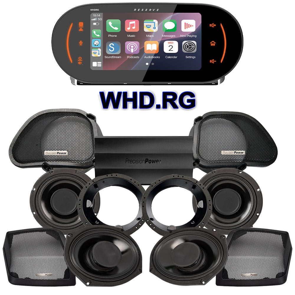 Precision Power HT Stage 4 Plug & Play Amp And Speaker Package With SoundStream Reserve WHD.RG Radio For 1998-2013 Harley Davidson® Road Glide