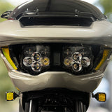 Custom Dynamics Shark Demon® Yellow LED Front Turn Signals with Wiring for 2023-Up Harley Davidson® Road Glide Motorcycles
