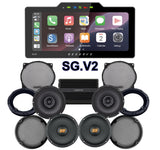 Hertz Stage 4 Plug & Play Amp And Speaker Package With Soundstream Reserve SG.V2 Radio For 1996-2013 Harley Davidson® CVO Street Glide And Ultra