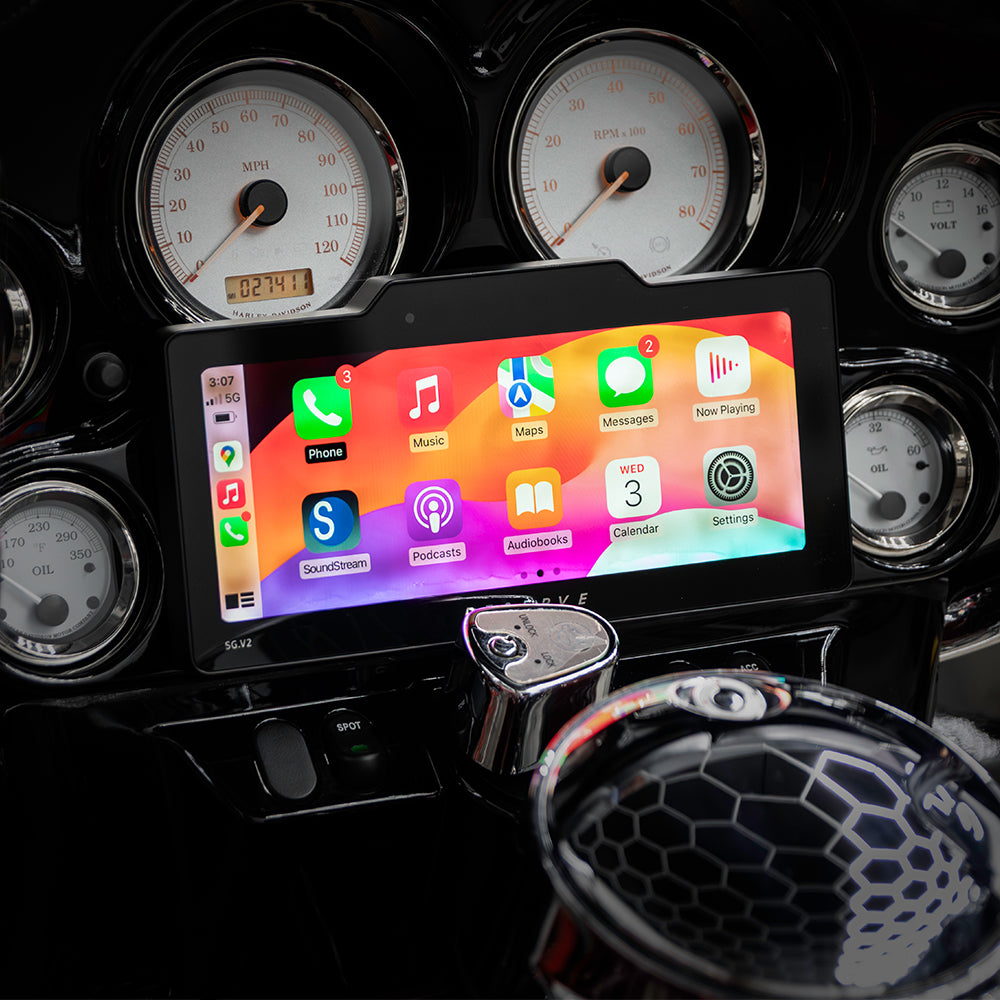 Soundstream Reserve SG.V2 1998-2008 Plug-N-Play Head Unit for Harley Davidson® Street Glide, Electra Glide, and Ultra Motorcycles with Wireless Apple CarPlay®, Android Auto, & SiriusXM Ready®