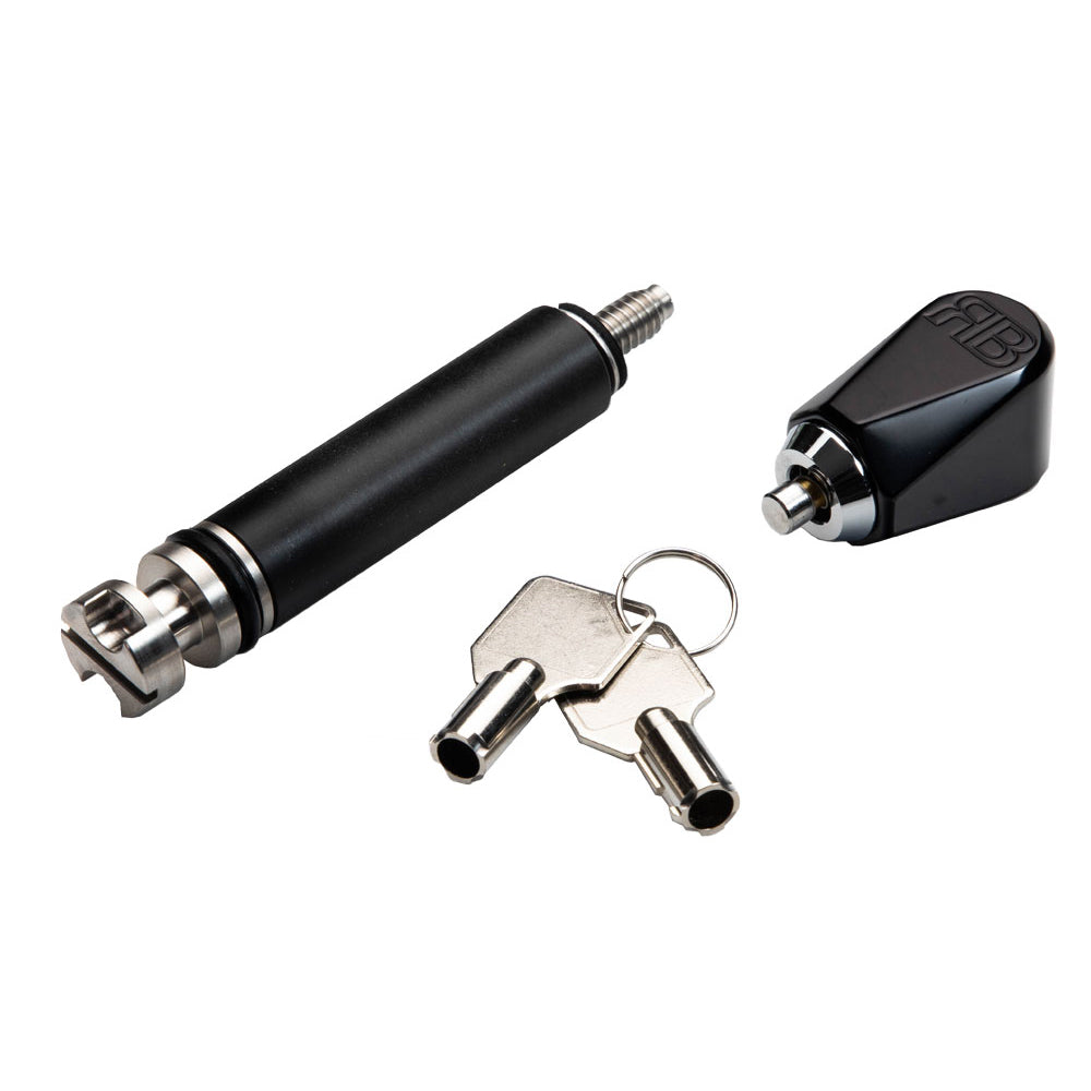 Robert Becker Design SLX-Blk-Tri Black Seat Lock with a Chrome