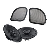 Hertz SX165NEO 6.5 inch 4 ohm Water Resistant Coax Speakers with Hertz HRGSG 6.5" Speaker Grille for Harley Davidson® Road Glide Motorcycles