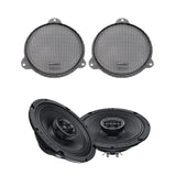 Hertz SX165NEO 6.5 inch 4 ohm Water Resistant Coax Speakers with Hertz HSGSG 6.5" Speaker Grille for Harley Davidson® Street Glide Motorcycles