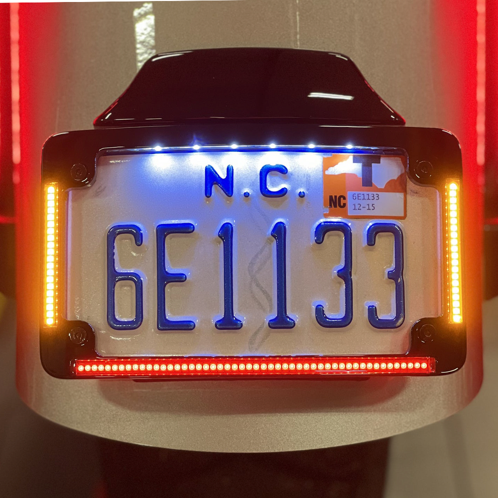 Custom Dynamics TF05-2026-B All-In-One LED License Plate Kit for 2026 Harley Davidson® Street Glide and Road Glide Motorcycles