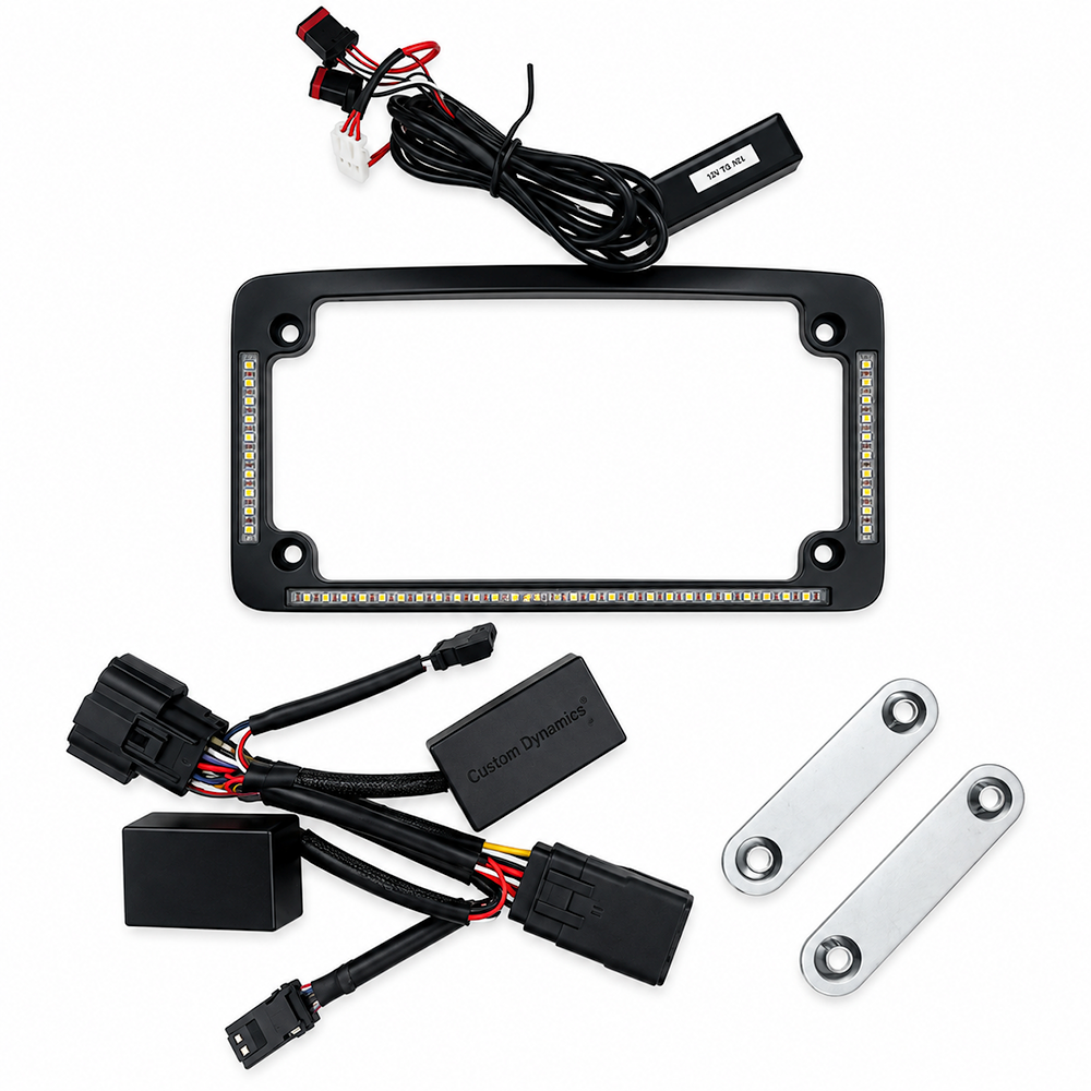 Custom Dynamics TF05-2026-B All-In-One LED License Plate Kit for 2026 Harley Davidson® Street Glide and Road Glide Motorcycles