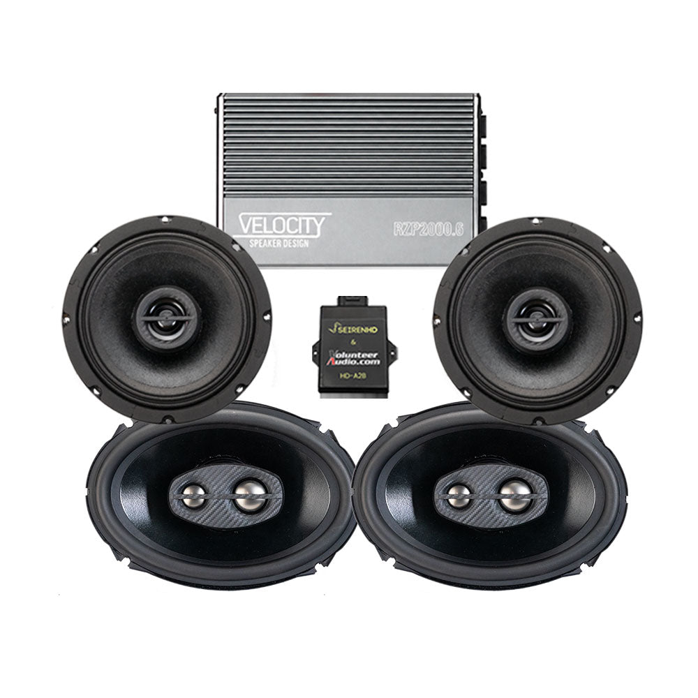 Velocity Premium A2B Stage 4 Plug & Play Amp And Speaker Package For 2023.5-Up Harley Davidson® CVO Street Glide Motorcycles