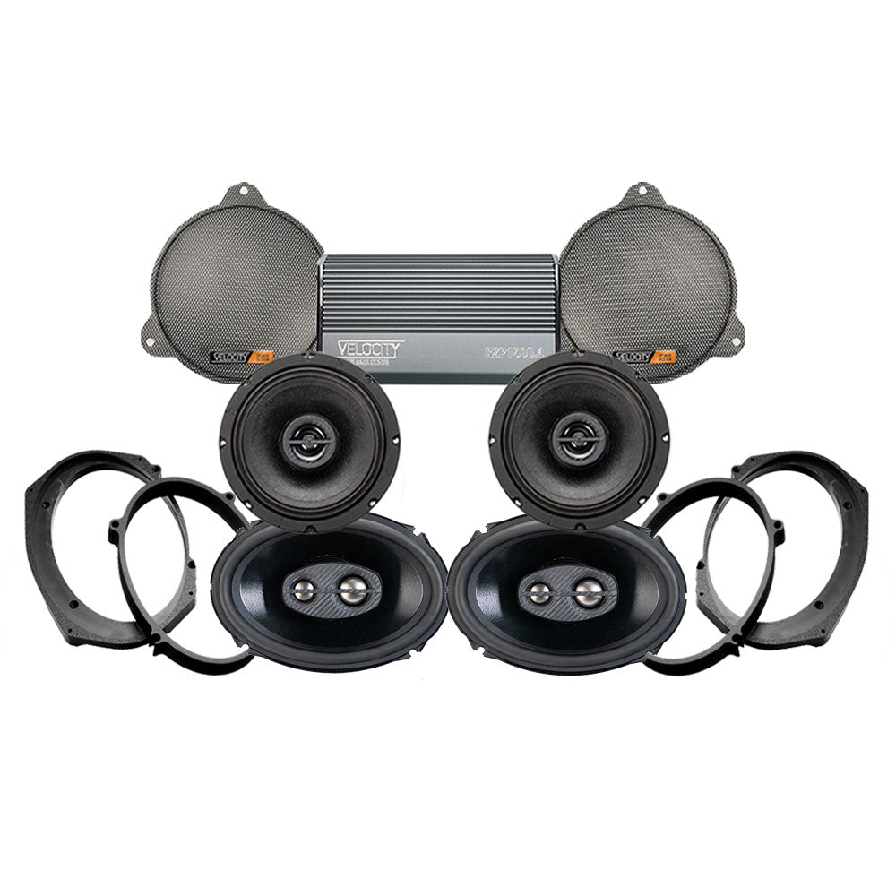 Velocity Stage 4 Plug & Play Amp and Speaker Package For 2014-2021 Harley Davidson® CVO Street Glide with Factory or Existing Soundstream Reserve Radios