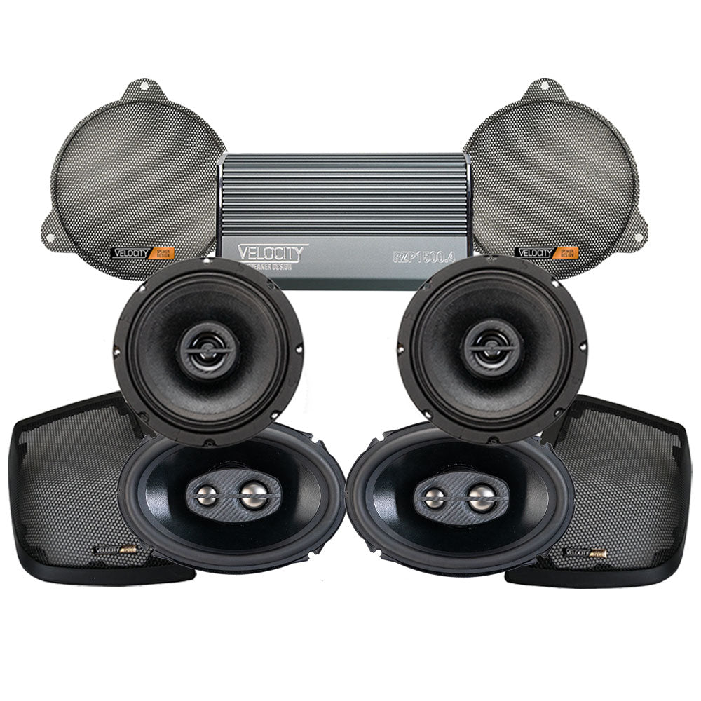 Velocity Stage 4 Plug & Play Amp and Speaker Package For 2014-2023 Harley Davidson® Street Glide, Electra Glide, and Ultra with Factory or Existing SoundStream Reserve Radios