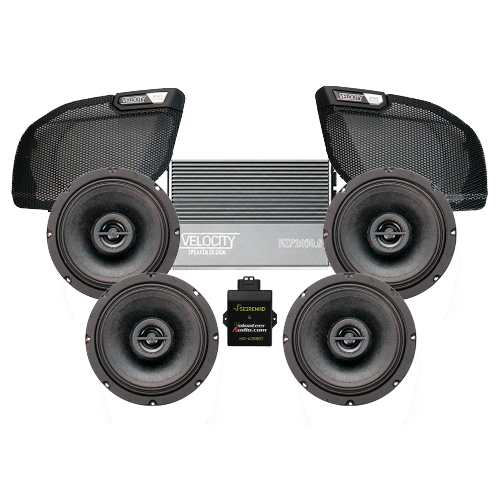 Velocity Premium A2B Stage 4 Plug & Play Amp And Speaker Package For 2024-Up Harley Davidson® Base Model Road Glide Motorcycles
