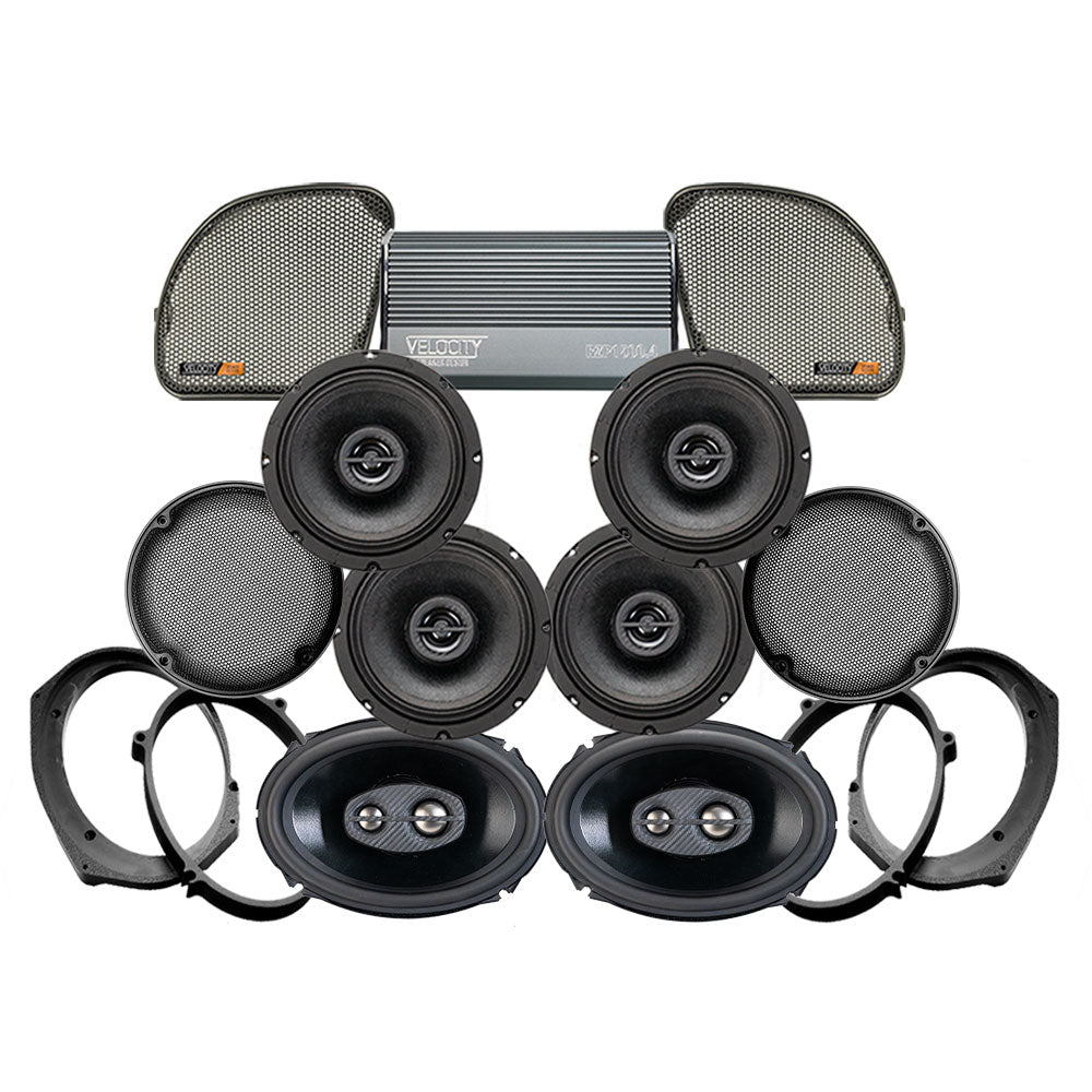 Velocity Stage 6 Plug & Play Amp and Speaker Package For 2015-2021 Harley Davidson® CVO Road Glide with Factory or Existing Soundstream Reserve Radios