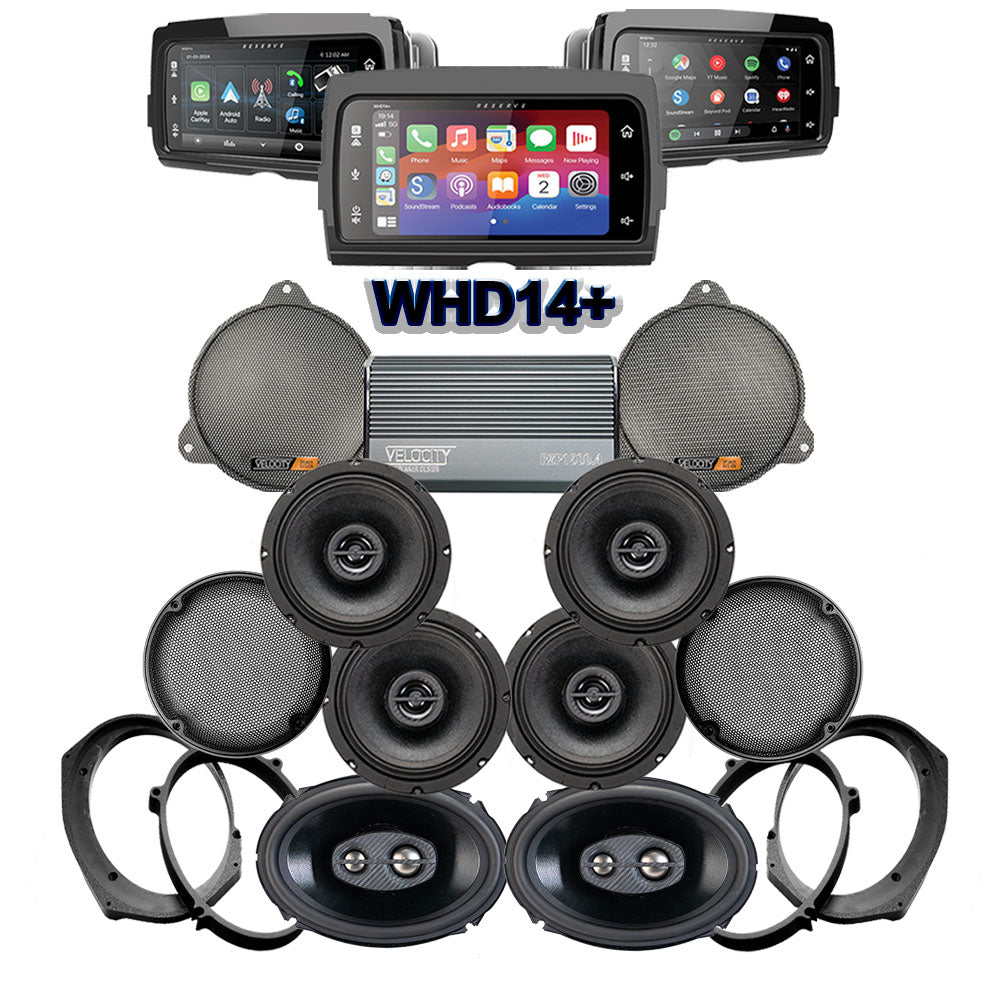 Velocity Stage 6 Plug & Play Amp and Speaker Package With Soundstream Reserve WHD14+ Radio For 2014-2021 Harley Davidson® CVO Street Glide