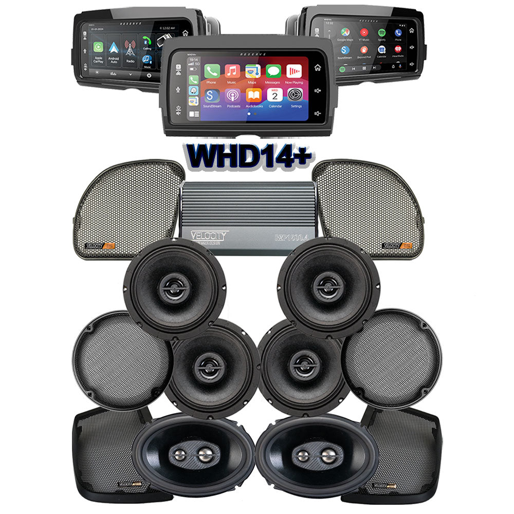 Velocity Stage 6 Plug & Play Amp and Speaker Package With Soundstream Reserve WHD14+ Radio For 2015-2016 Harley Davidson® CVO Road Glide Ultra