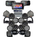 Velocity Stage 8 Plug & Play Amp and Speaker Package with Air-Cooled Lower Fairing Adapters and SoundStream Reserve WHD14+ Radio For 2014-2019 Harley Davidson® Electra Glide Ultra