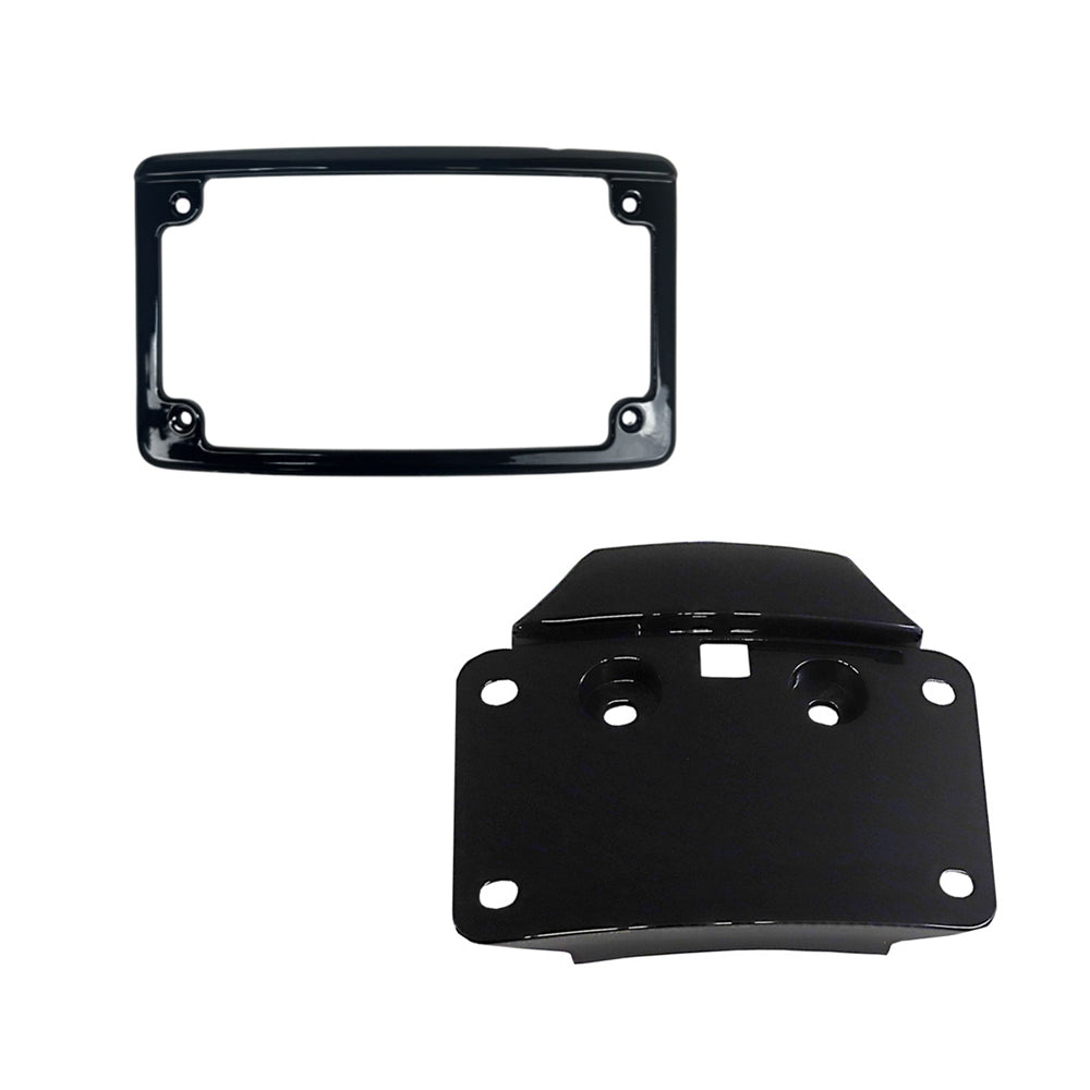 Custom Dynamics Replacement License Plate Mount and Radius LED License Plate Frame In a Black Finish for 2014-2024 Harley Davidson® CVO Motorcycles and 2024-Up Base Model Street Glide and Road Glide
