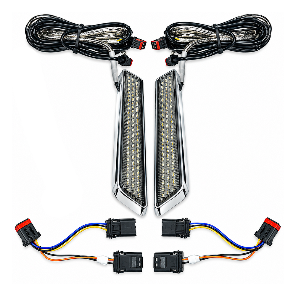 Custom Dynamics Run/Turn Auxiliary LED Fork Lightz for 2014-2026 Harley Davidson® Touring and TriGlide Motorcycles
