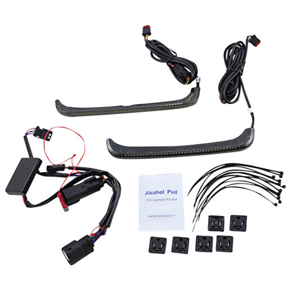 Custom Dynamics CD-LPDC-BCM-S / 2040-2686 Low Profile BAGZ LED Saddlebag Lights with Dual Color Sequential Run Brake and Amber Turn Signals Lenses for 2014-2024 Harley Davidson® Motorcycles ( 20402686)