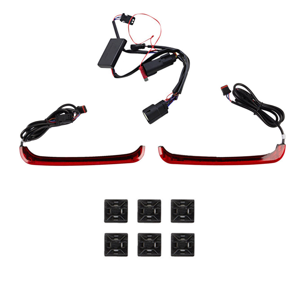Custom Dynamics CD-LPSEQ-BCM-R / 2040-2437 Low Profile BAGZ LED Saddlebag Lights with Sequential Red Run Brake and Red Turn Signals Lenses for 2014-2024 Harley Davidson® Motorcycles ( 20402437 )