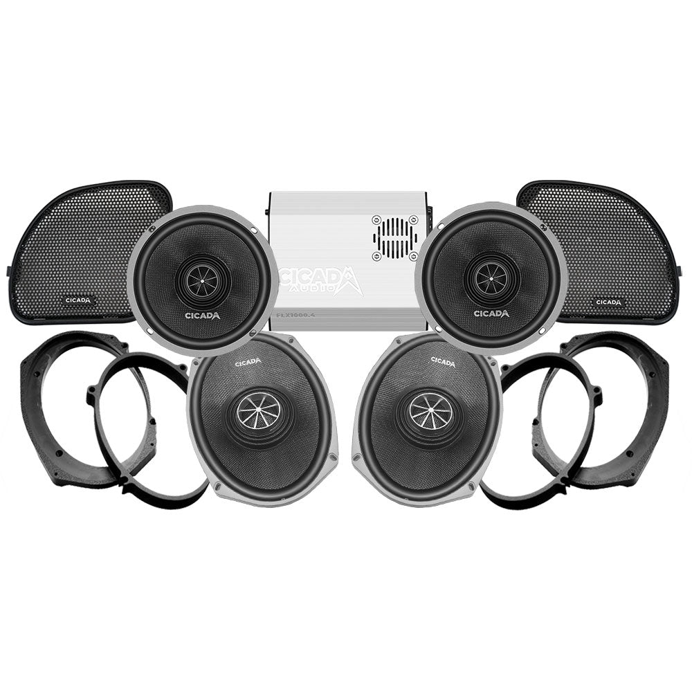Cicada Audio CXX Stage 4 Plug & Play Amp and Speaker Package For 2015-2021 Harley Davidson® CVO Road Glide with Factory or Existing Soundstream Reserve Radios
