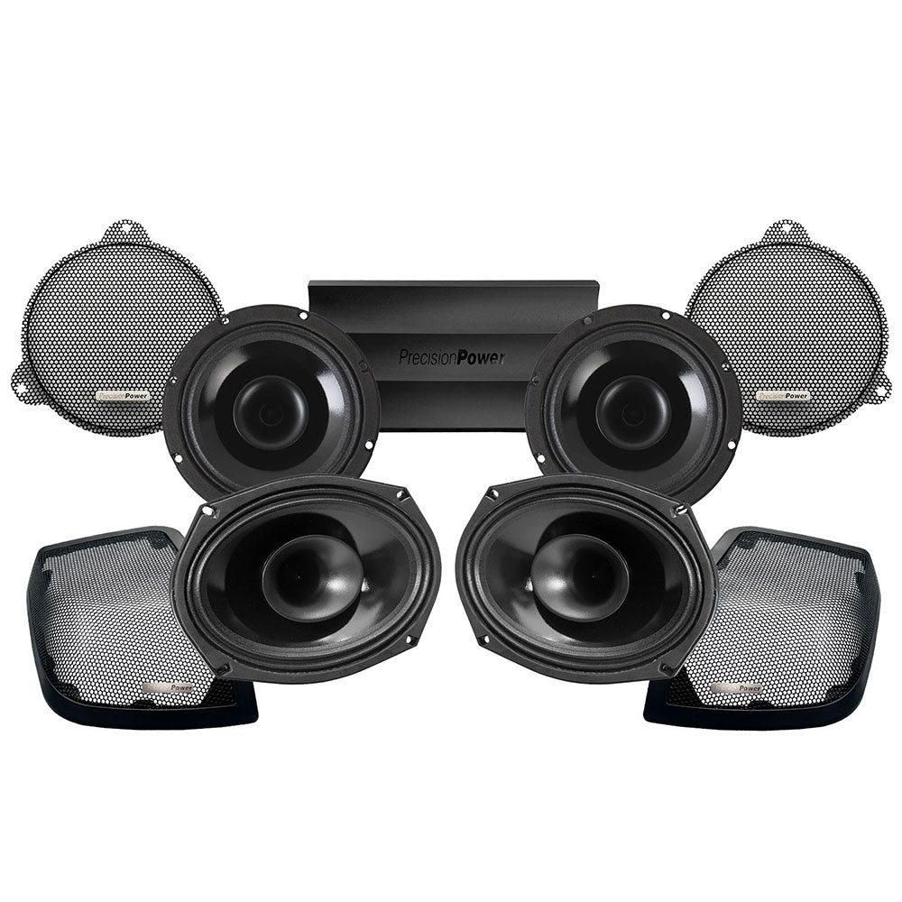 Precision Power HT Stage 4 Plug & Play Amp and Speaker Package For 2014-2023 Harley Davidson® Street Glide, Electra Glide, and Ultra with Factory or Existing SoundStream Reserve Radios