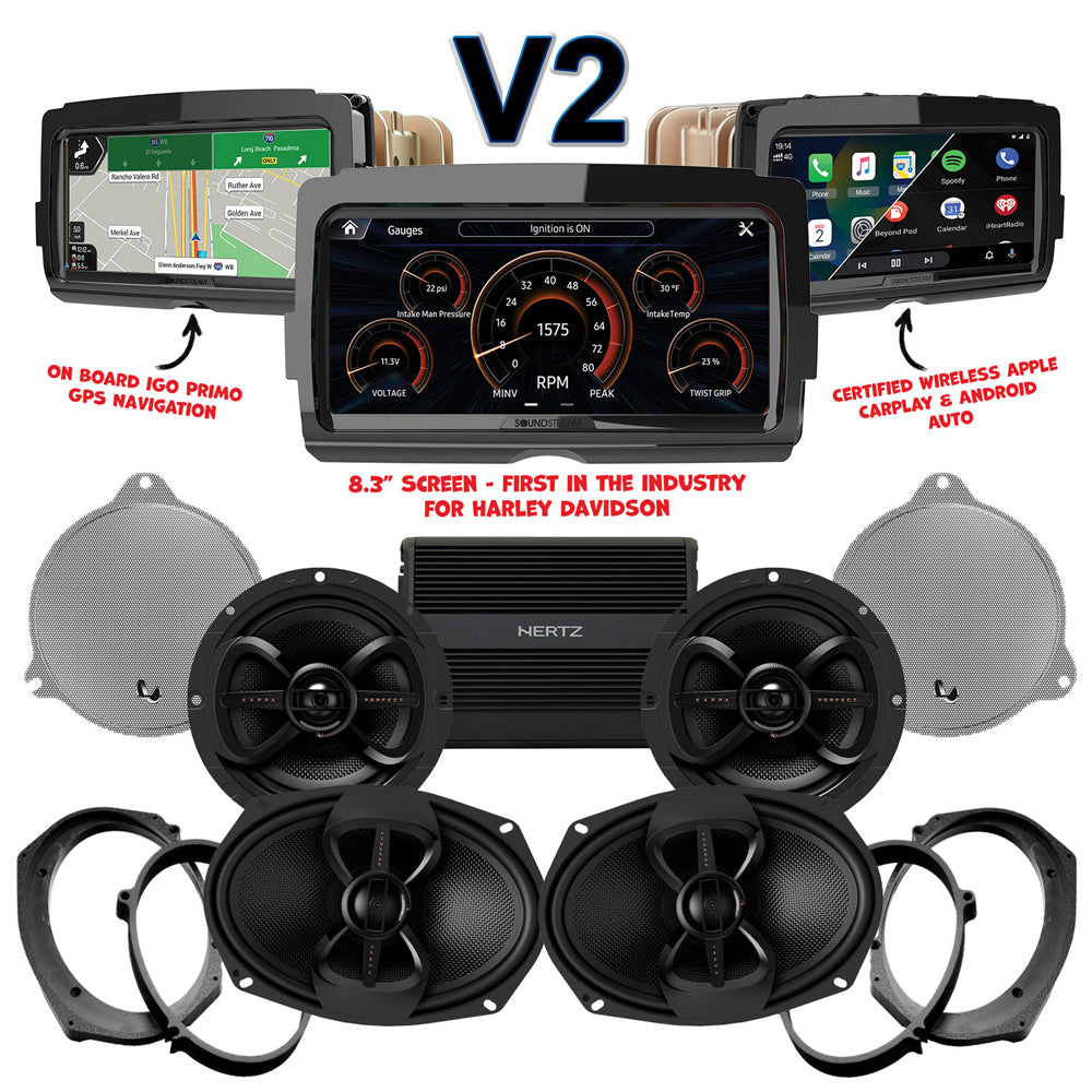 Infinity Stage 4 Plug & Play Amp And Speaker Package With Soundstream Reserve V2 Radio For 2014-2021 Harley Davidson® CVO Street Glide