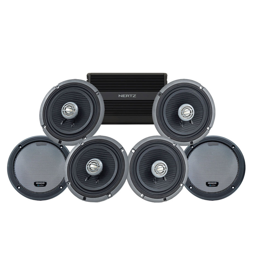 Kenwood Stage 4 Plug & Play Amp and Speaker Package For 2015-2023 Harley Davidson® Road Glide with Factory or Existing SoundStream Reserve Radios
