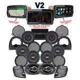 Hertz Stage 8 Plug & Play Amp and Speaker Package with Air-Cooled Lower Fairing Adapters and SoundStream Reserve V2 Radio For 2014-2019 Harley Davidson® Electra Glide Ultra