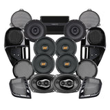 Hertz Stage 8 Plug & Play Amp and Speaker Package with Complete Lower Fairing Adapters For 2014-2023 Harley Davidson® Street Glide and Electra Glide with Factory or Existing SoundStream Reserve Radios