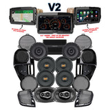 Hertz Stage 8 Plug & Play Amp and Speaker Package with Complete Lower Fairing Adapters and SoundStream Reserve V2 Radio For 2014-2023 Harley Davidson® Street Glide and Electra Glide