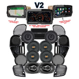 Hertz Stage 8 Plug & Play Amp and Speaker Package with Complete Lower Fairing Adapters and SoundStream Reserve V2 Radio For 2015-2023 Harley Davidson® Road Glide