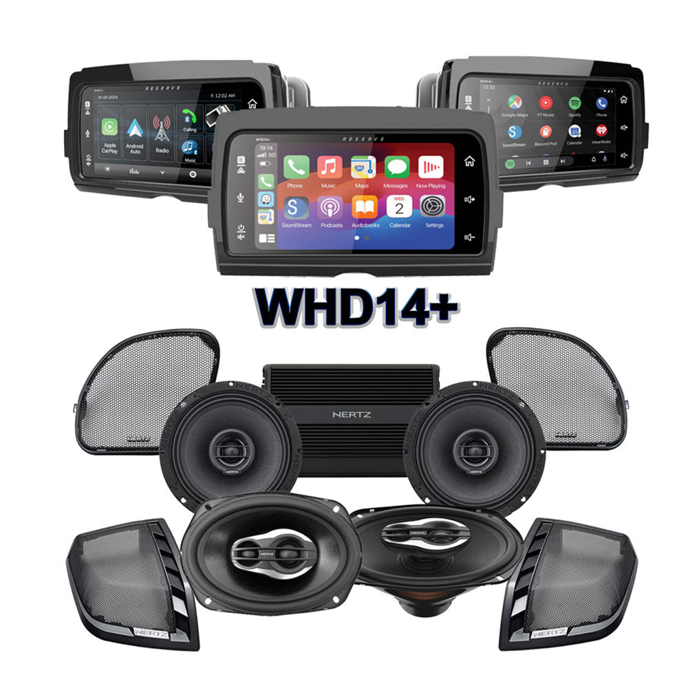 Hertz Stage 4 Plug & Play Amp And Speaker Package With Soundstream Reserve WHD14+ Radio For 2015-2023 Harley Davidson® Road Glide