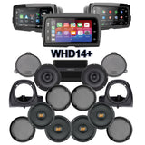 Hertz Stage 6 Plug & Play Amp and Speaker Package with Air-Cooled Lower Fairing Adapters and SoundStream Reserve WHD14+ Radio For 2014-2019 Harley Davidson® Electra Glide Ultra