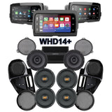 Hertz Stage 6 Plug & Play Amp and Speaker Package with Complete Lower Fairing Adapters and SoundStream Reserve WHD14+ Radio For 2014-2023 Harley Davidson® Street Glide and Electra Glide