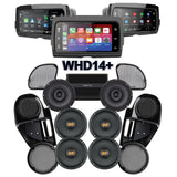 Hertz Stage 6 Plug & Play Amp and Speaker Package with Complete Lower Fairing Adapters and SoundStream Reserve WHD14+ Radio For 2015-2023 Harley Davidson® Road Glide