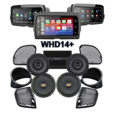 Hertz Stage 4 Plug & Play Amp And Rear 8” Speaker Package + Adapters With Soundstream Reserve WHD14+ Radio For 2015-2023 Harley Davidson® Road Glide
