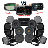 Hertz Stage 6 Plug & Play Amp and Rear 8" Speaker Package + Adapters with Complete Lower Fairing Adapters and SoundStream Reserve V2 Radio For 2014-2023 Harley Davidson® Street Glide and Electra Glide