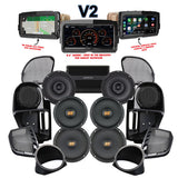 Hertz Stage 6 Plug & Play Amp and Rear 8" Speaker Package + Adapters with Complete Lower Fairing Adapters and SoundStream Reserve V2 Radio For 2015-2023 Harley Davidson® Road Glide