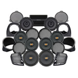 Hertz Stage 8 Plug & Play Amp and Rear 8" Speaker Package + Adapters with Air-Cooled Lower Fairing Adapters For 2014-2019 Harley Davidson® Electra Glide Ultra with Factory or Existing SoundStream Reserve Radios